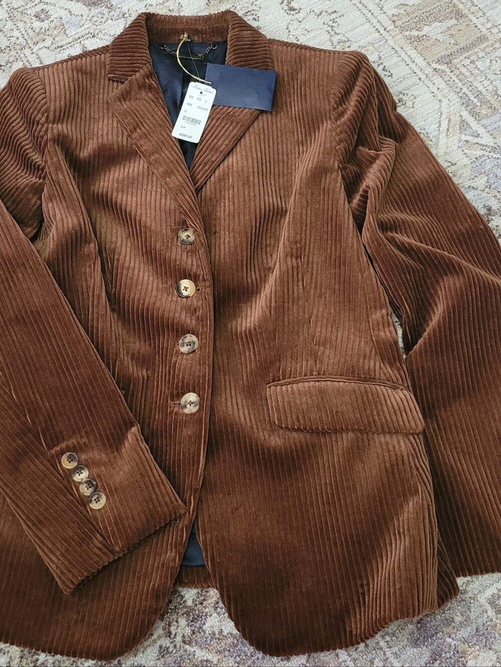 Brooks Brothers Brown Corduroy Blazer Jacket Petite - Women 10P
